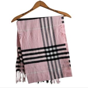 Cashmere Scarf Pink Plaid Made in Scotland